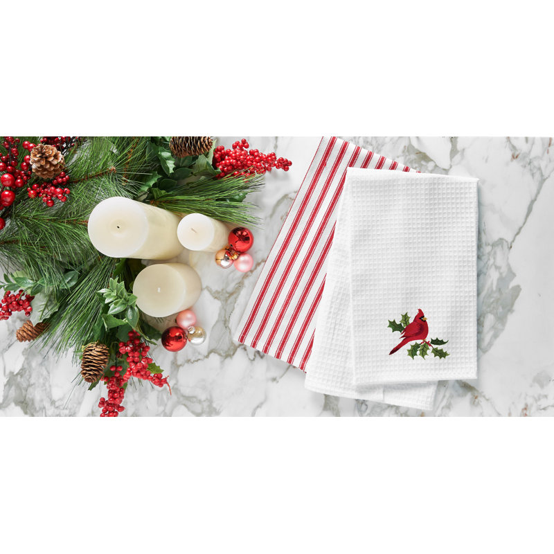 Cardinal Waffle Weave Cotton Kitchen Towel