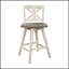 Ensemble de 2 chaises pivotantes à hauteur de comptoir en bois d'hévéa durable avec rotation à 360 degrés pour la cuisine et la salle à manger-1573785848