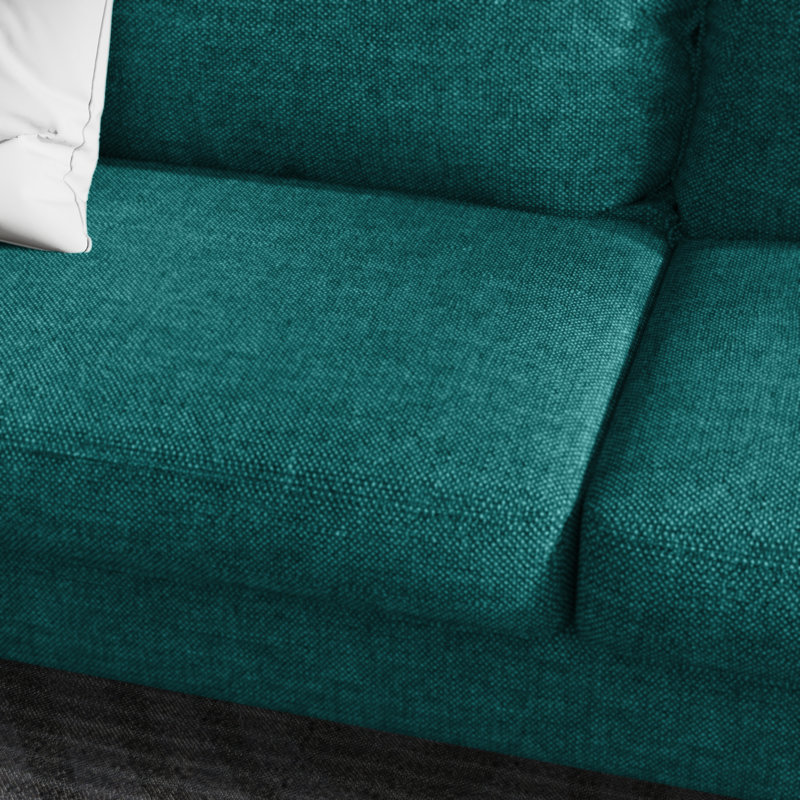 Montie 70" Chenille Round Arm Sofa, Cyan