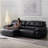 Black Faux Leather Modular Sofa cushion couch-1272597975