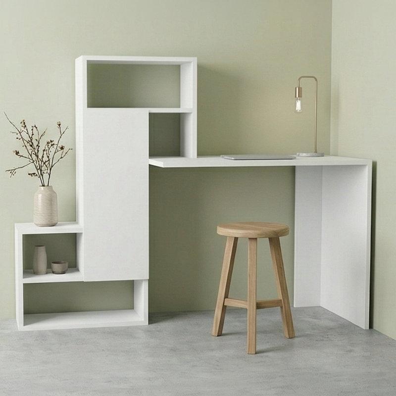 Bureau à bibliothèque intégré Elara