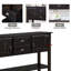 Console 48 po en bois massif avec 2 tiroirs, armoires et tablette inférieure