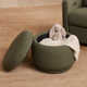 Enoki 21" Wide Round Storage Ottoman with Storage