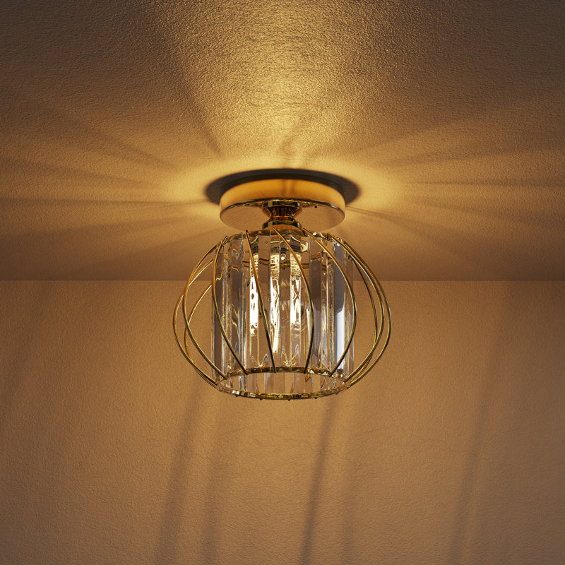 Auvianna Semi Flush Mount, Gold, Gold
