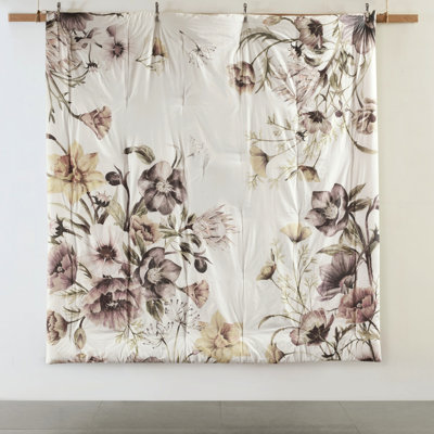 8 Piece Blush Comforter - Cotton With Soft Floral Print And Filling Printed Romantic Bedroom Decor