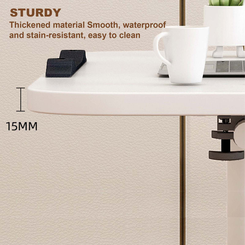 Standing Desk, Height-Adjustable with Wheels, 60 x 40 x 90 cm, Foldable Desk, Overbed Care Table, Space-Saving Mobile Computer Desks for Bedroom, Office, Living Room, Height 60-69 cm