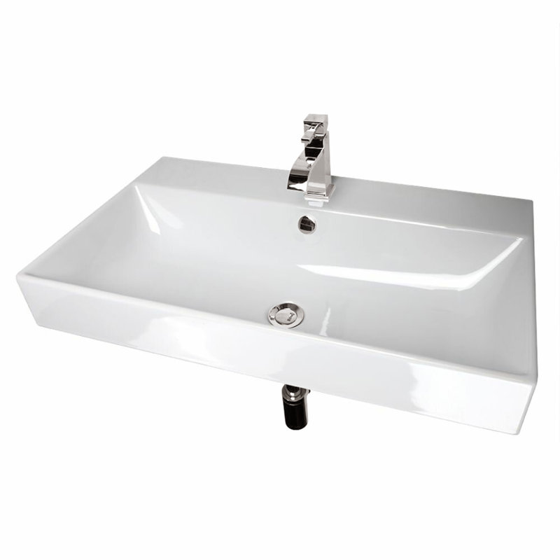 Aquasei 31.75'' L Bathroom Sink, Polished Stainless Steel