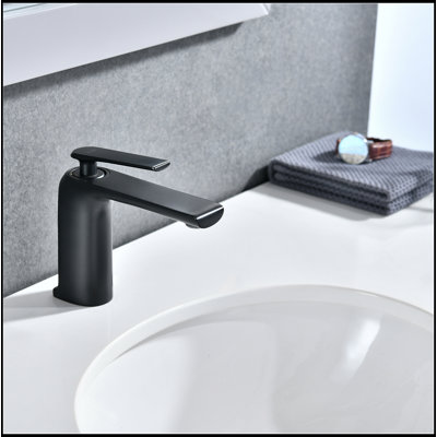 Robinet de salle de bain à un trou en noir mat