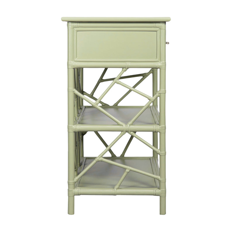End Table with Storage, Celery Green