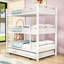 Lit superposé triple en métal robuste avec lit gigogne simple-1027825995