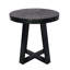 Table d'appoint ronde en bois, table de bout moderne à structure ouverte géométrique-133488674