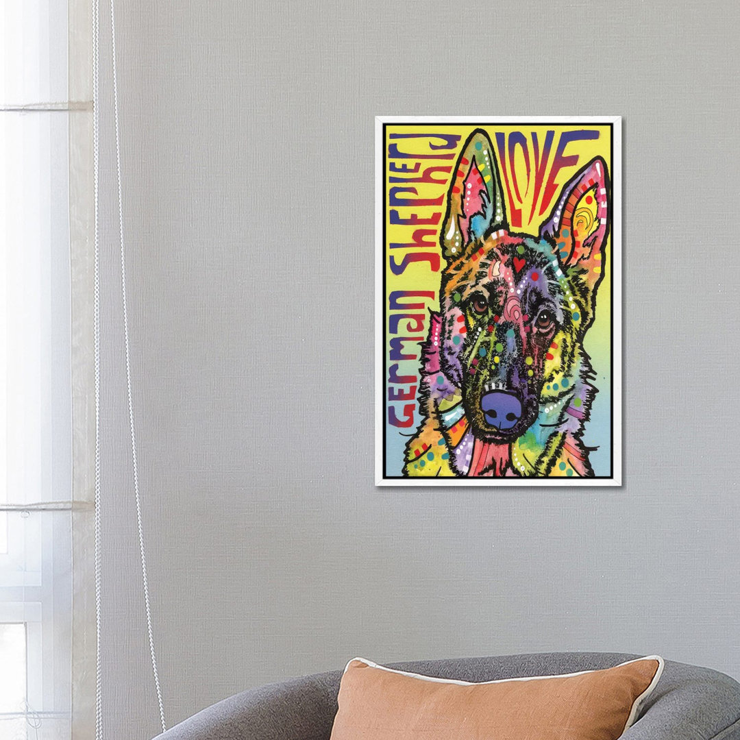 Deutscher Schäferhund Liebe von Dean Russo - Galerie-verpackte Leinwand Giclée auf Leinwand