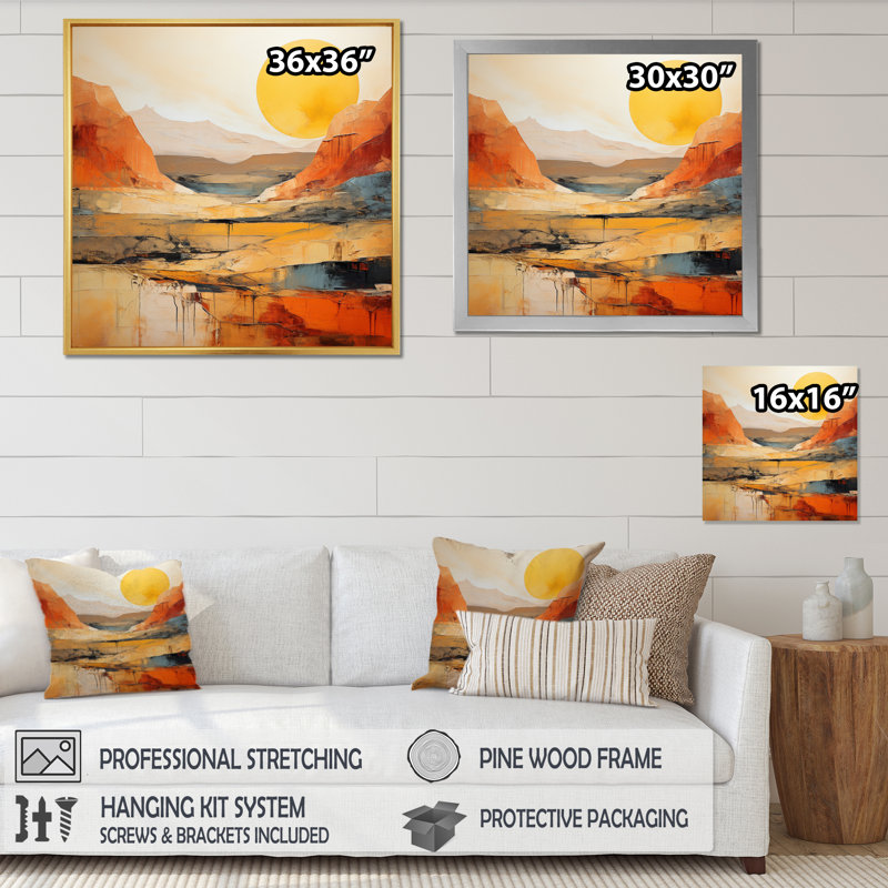Bold Landscape Canyon Desert VII - Print, 30" H x 30" W, Maple, Floater Framed