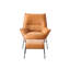 Fauteuil d'appoint Jabel, cuir fleur de grès-2135433406