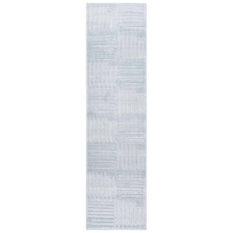 Tapis bleu Selena 678, Tapis de couloir 2 pi 2 po x 8 pi