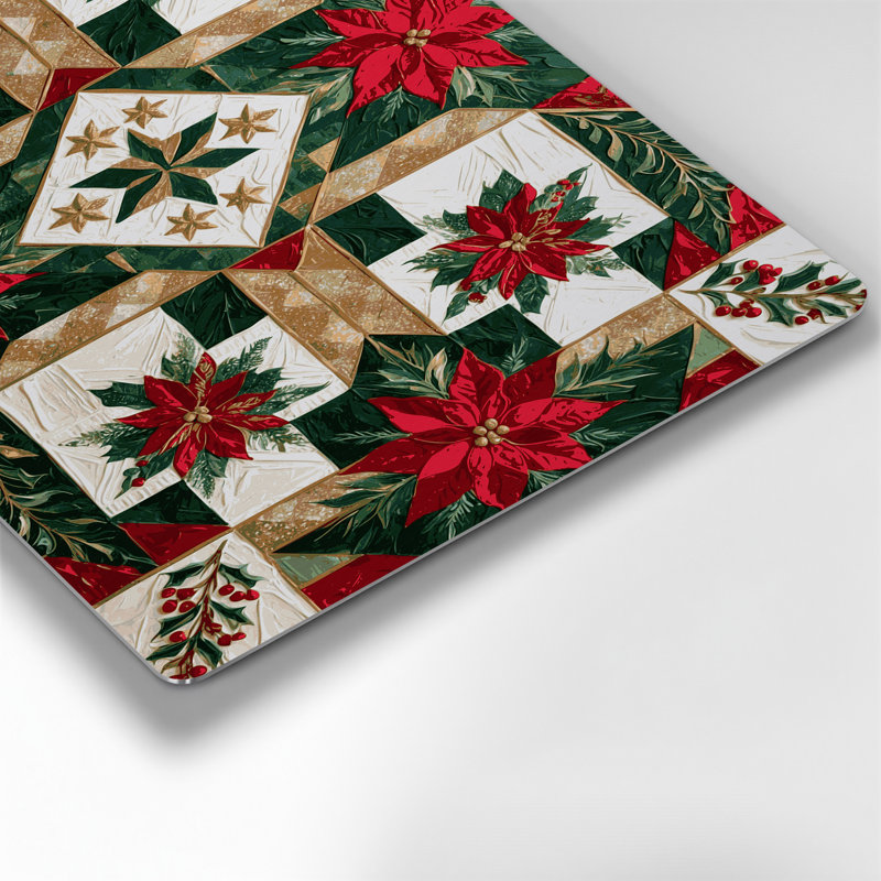«Christmas Christmas Quilts», art mural en métal brun, H 12 po x l 18 po