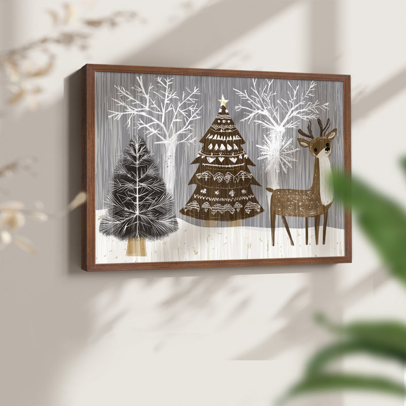 Chirstmas Art-CLIII -Framed Print - Restickable, Noyer, H 16 po x l 20 po