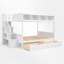 Lit simple superposé au dessus d'un lit double avec tablettes et escalier de rangement-1860653189