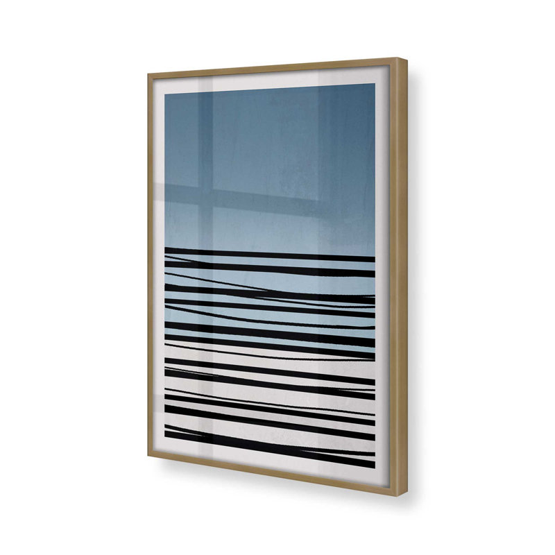 «Twilight Stripes V2» sur papier, Cadre doré brossé, H 37,25 po x l 25,25 po