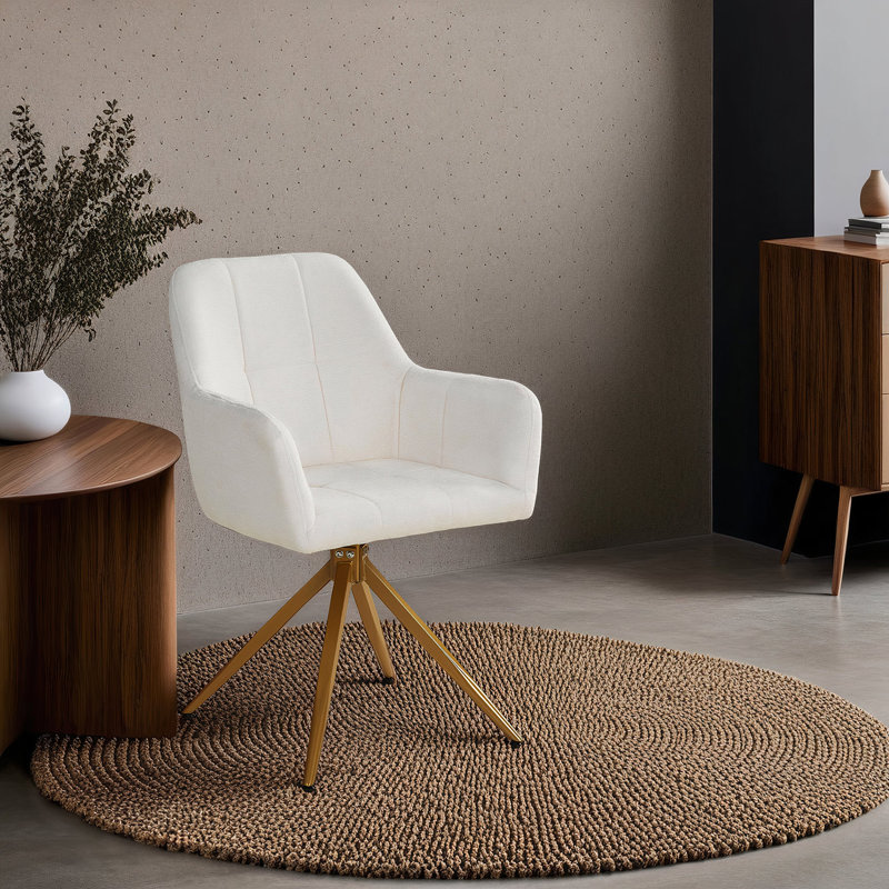 Maglione Upholstered Armchair, Beige, Gold colours