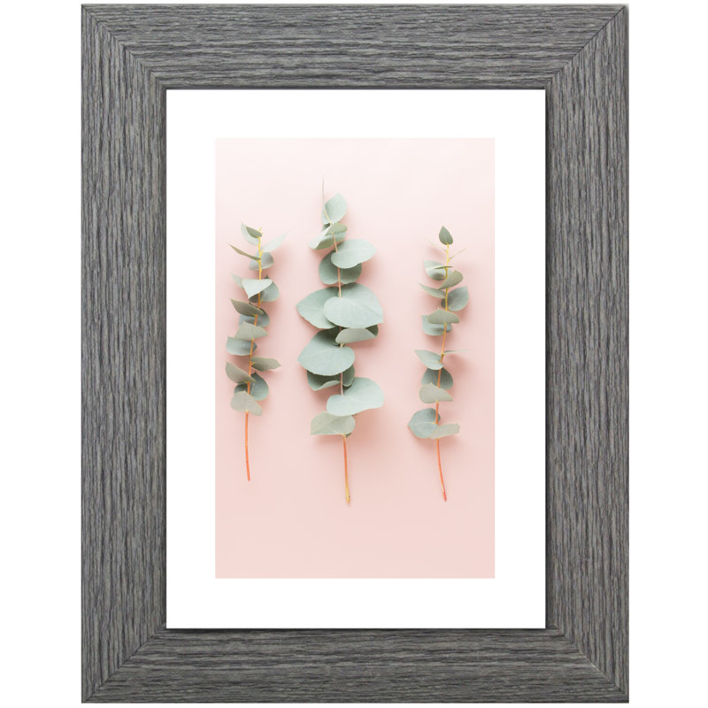 Matte Picture Frame with Mat, Light Grey