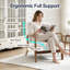 Chaise d'appoint moderne avec accoudoirs courbés et coussin lombaire-828822151