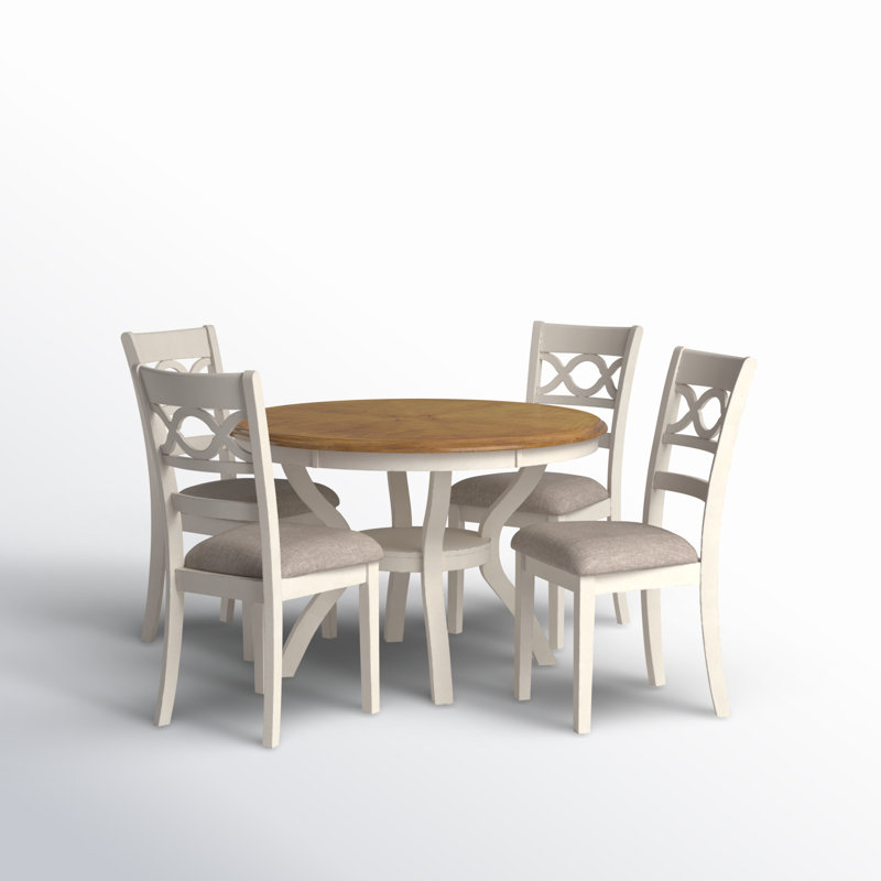 Turgeon 4 - Person Solid Wood Top Four Leg Dining Set, 30.25"H x 47"L x 47"W, Beige/Brown