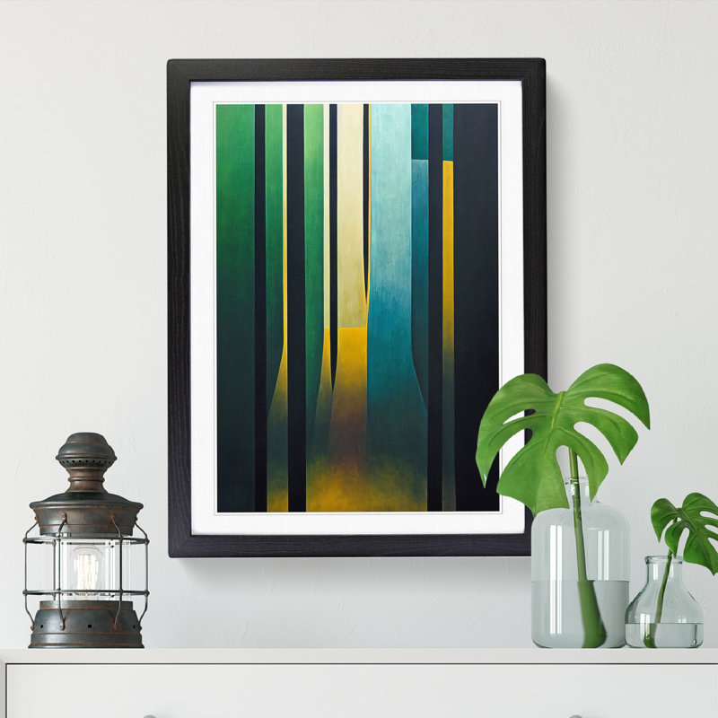 Rain Forest Contemporary 1 Piece Single Picture Frame Wall Art, 64cm H x 46cm W x 2cm D, Walnut