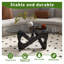 Table basse moderne en verre avec base en bois noir, table d'appoint de style Mid-Century 32,3 po pour le salon