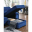 Canapé-lit réversible 97,5 po en velours bleu avec apparence modulaire remarquable
