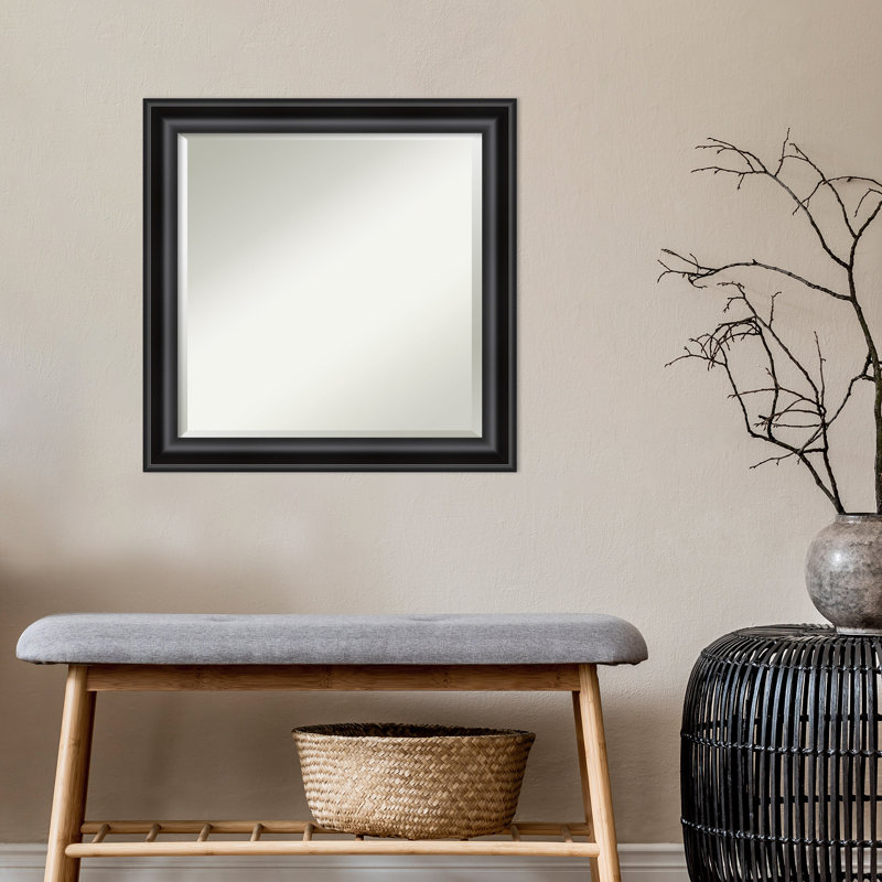 Miroir d'appoint mural en plastique Churchton, 24 po x 24 po