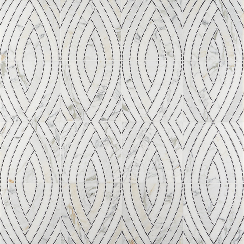 Carreau de mosaïque de marbre Westgate, Blanc