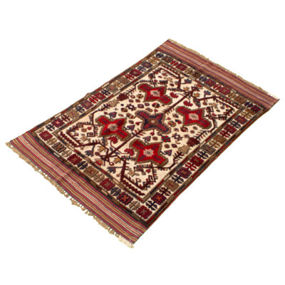Tapis unique en laine noué à la main 4 pi 1 po x 6 pi 3 po nouvel âge Hadire