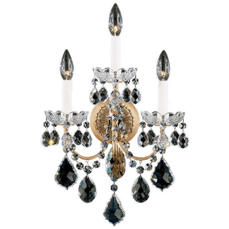 New Orleans 3 - Light Candle Wall Light, Clear Heritage, Heirloom Gold