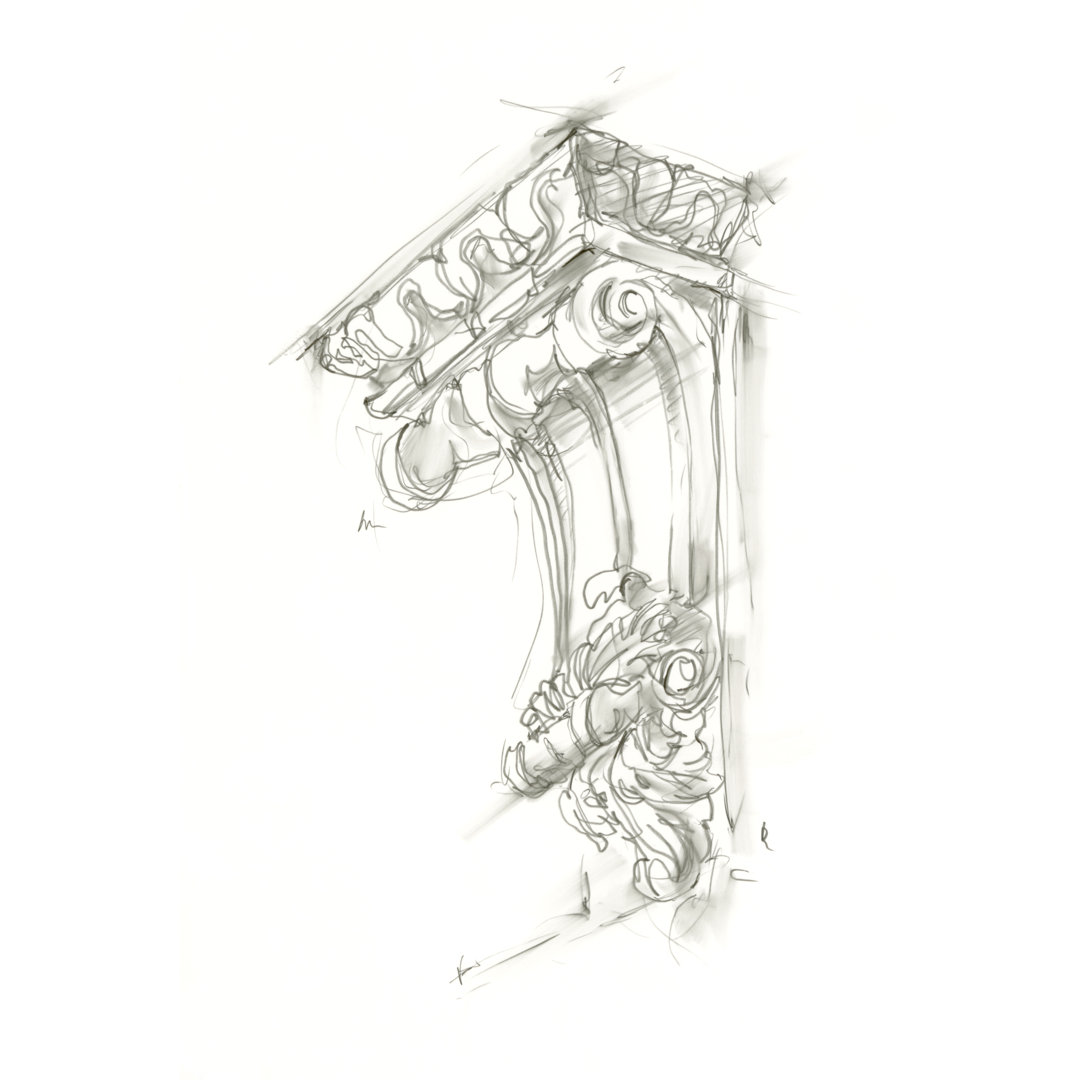 Leinwandbild Corbel Sketch II von Ethan Harper