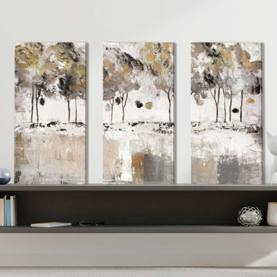 «Tree Panorama» par Tava Studios - peinture sur toile tendue 3 pièces