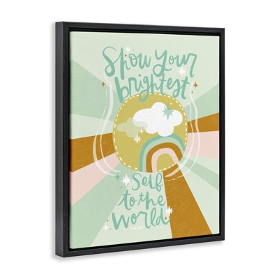 Show Your Brightest Self Floating Frame, design by Mandy Ford Art + Illustration