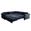 Canapé-lit d'angle de 224 cm avec lit gigogne, chenille bleue