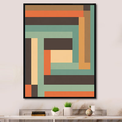 Impression de cadre flottant rétro sur toile Mid-Century