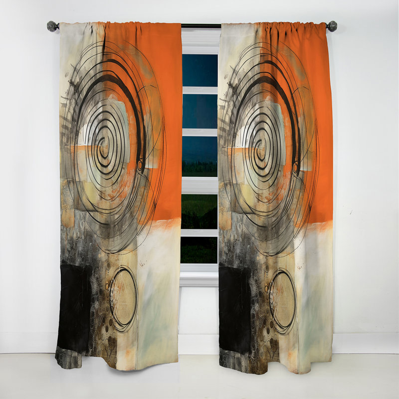 Mid Century Chromatics IV - Rideau Mid-Century - Rideau occultant abstrait - 1 panneau, L 52 po x L 63 po