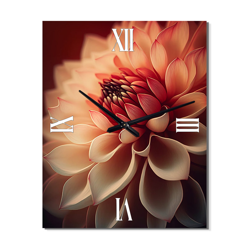 Dahlia Flower V - Horloges murales florales Dahlia, H 40 po x l 30 po x P 1 po