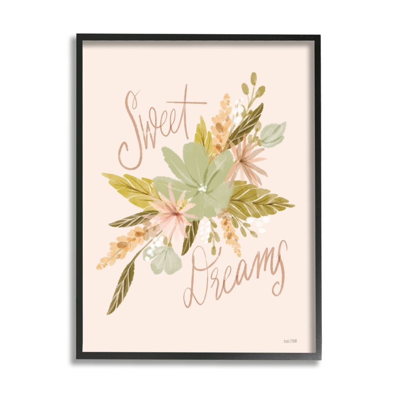 Expression florale «Sweet Dreams» par House Fenway, Giclée encadrée noir minuit, H 14 po x l 11 po x P 1,5 po