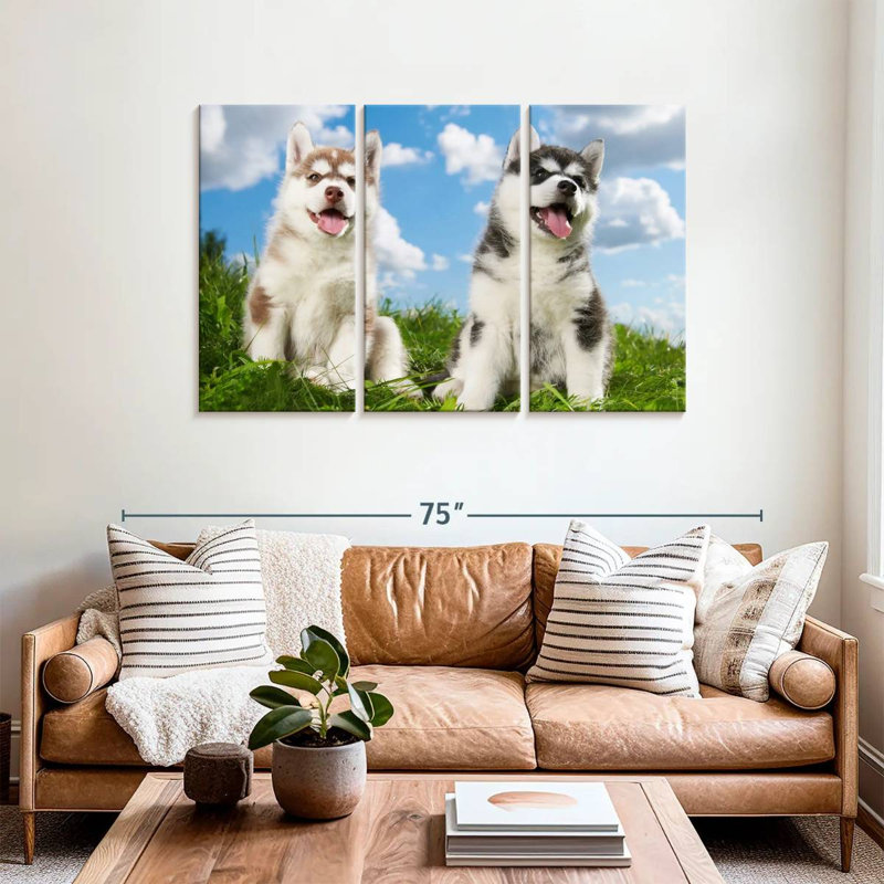 Husky Babies, 36" H x 57" W