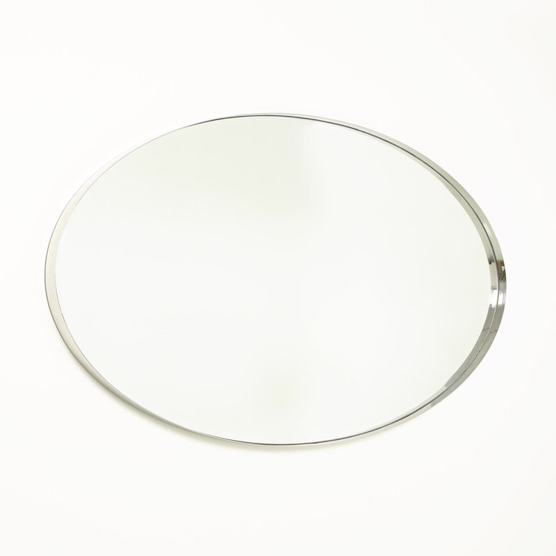 Miroir ovale allongé - nickel, H 63 po x l 35,5 po