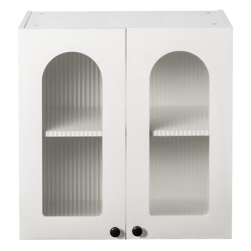 Armoire murale, armoire murale vitrée arquée, armoire flottante avec tablettes non ajustables pour la cuisine, la salle de bain et le salon