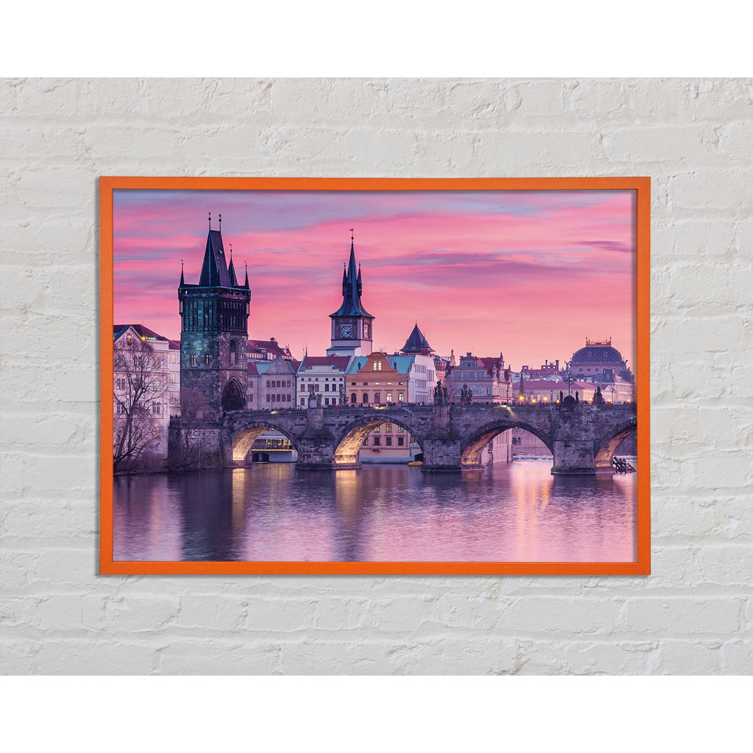 Annlee Stunning Charles Bridge Pink - Einzelner Bilderrahmen Kunstdrucke