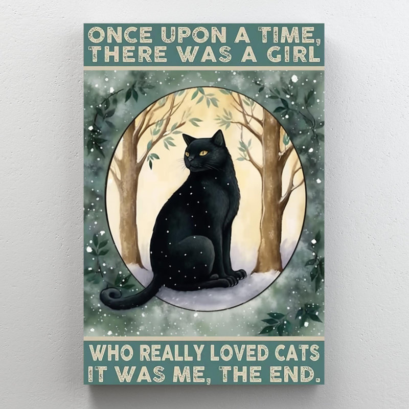 Isatu Isatu - Chat noir qui aimait vraiment les chats, H 36 po x l 24 po x P 1,25 po