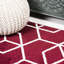 Tapis rouge / blanc Mashawna-2035907952