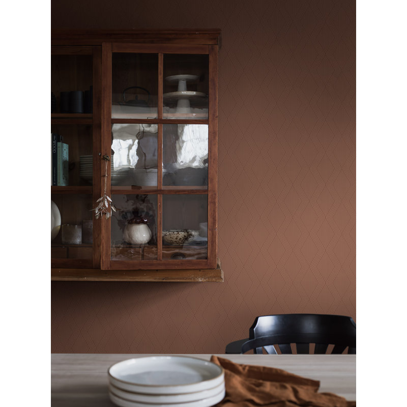 Boråstapeter Garbo Wallpaper, Terracotta/Gold