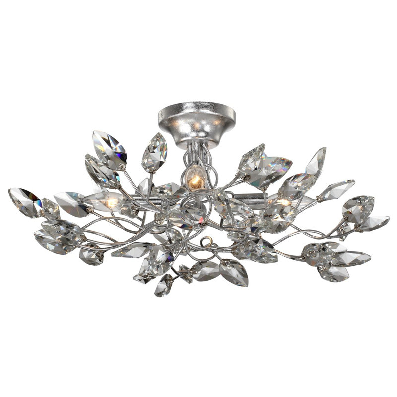 Bosley Semi Flush Mount, Silver Leaf